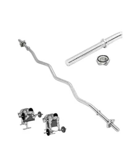 بار دمبل منحني بأقفال بطول 1.20 متر