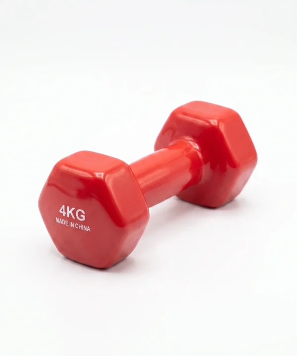 دمبل قطعة واحدة فينيل وزن 4KG ، أحمر