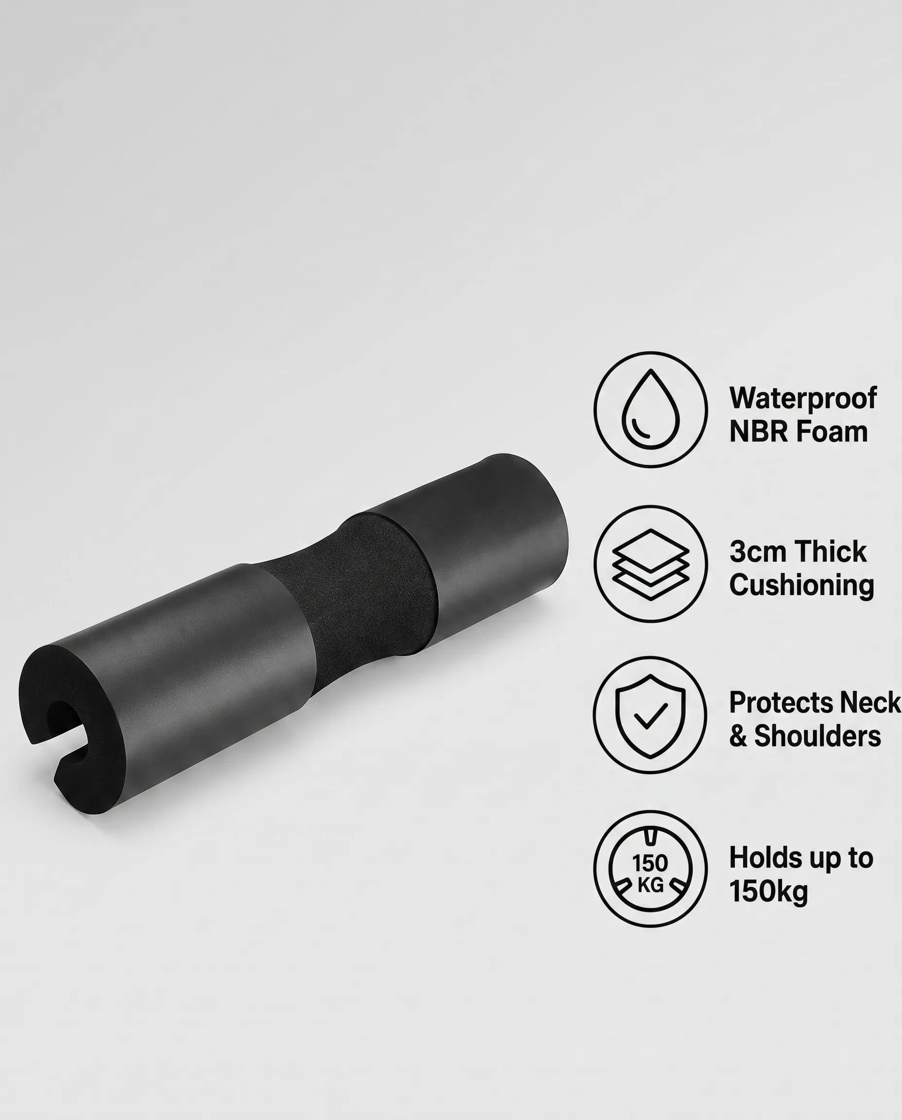 8888_11zon وسادة البار (Barbell Pad) وسادة رفع أثقال أوليمبي، إسفنجية 3 سم لتمارين القرفصاء ورفع الأثقال من سكيدو (منتج عالى الجودة) - الصورة 1