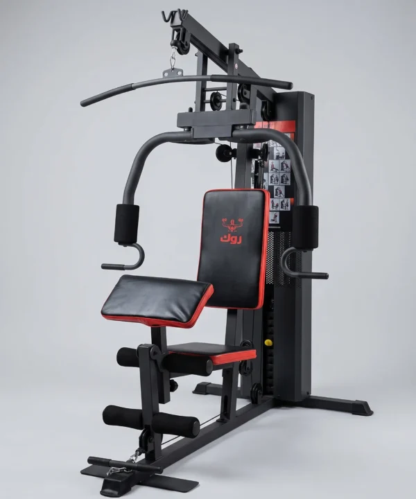 جهاز اللياقة البدنية (مالتي جيم - Multi-Gym) لتمرينات رياضية متنوعة مع روك - اسود