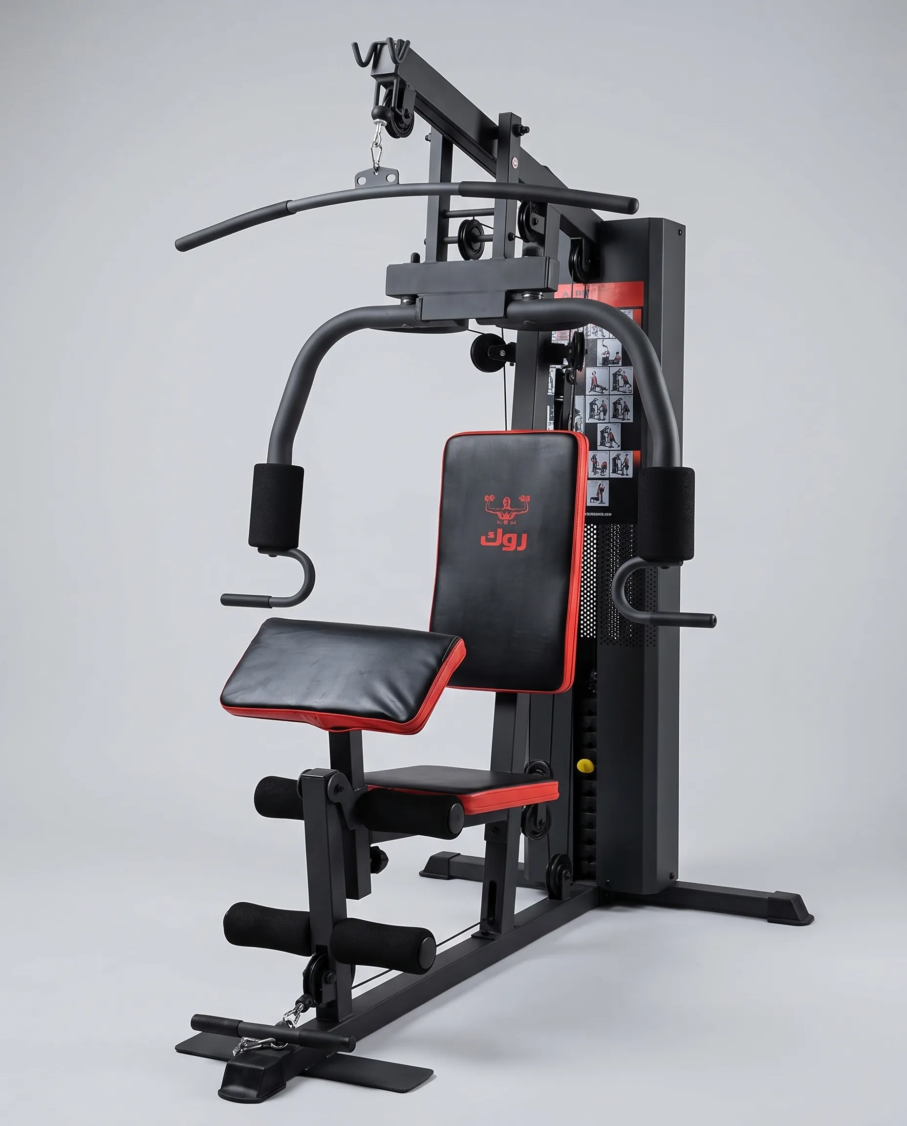 1 جهاز اللياقة البدنية (مالتي جيم - Multi-Gym) لتمرينات رياضية متنوعة مع روك - اسود - الصورة 1