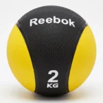 كرة طبية ثقيلة لتدريبات القوة من ريبوك (Reebok)، لون أسود وأصفر، 2 كجم