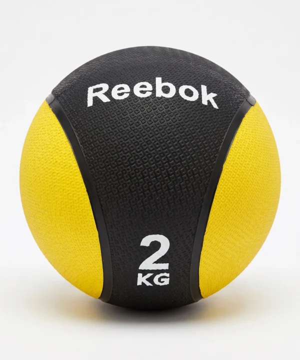 كرة طبية ثقيلة لتدريبات القوة من ريبوك (Reebok)، لون أسود وأصفر، 2 كجم