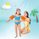 أطواق عائمة برتقالية كبيرة للأطفال المتعلمين في السباحة | 1 -زوج | للأعمار 5+ | 25x17 سم