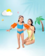 أطواق عائمة برتقالية كبيرة للأطفال المتعلمين في السباحة | 1 -زوج | للأعمار 5+ | 25x17 سم