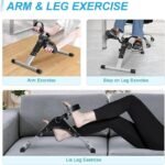 ⁦بدال ارضي دواسة لياقة بدنية قابلة للطي مع شاشة LCD، دراجة تمارين صغيرة قابلة للطي تحت المكتب، جهاز محمول لدورة اليد للقدم أثناء الجلوس⁩ - الصورة ⁦3⁩