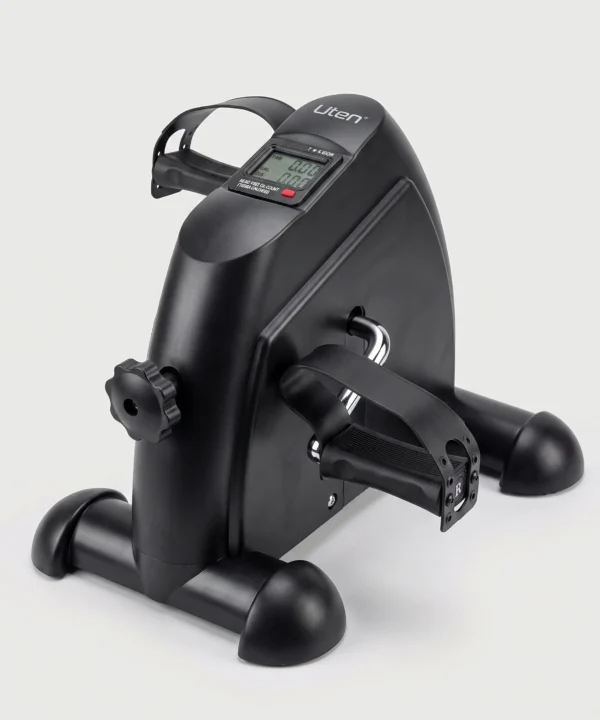 بدال جهاز، (Mini Exercise Bike) تمرين بدواسة (للذراعين والساقين) دراجة للقدم تحت المكتب وللذراعين، دراجة تمارين صغيرة محمولة، مع شاشة LCD ديجيتال، اسود