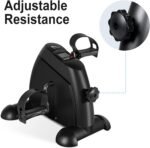 ⁦بدال جهاز، (Mini Exercise Bike) تمرين بدواسة (للذراعين والساقين) دراجة للقدم تحت المكتب وللذراعين، دراجة تمارين صغيرة محمولة، مع شاشة LCD ديجيتال، اسود⁩ - الصورة ⁦10⁩
