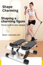 ⁦جهاز مينى ستيبر (Mini Stepper)، صغير للتمرين، آلة خطوات مع عدد السعرات الحرارية، خطوات السلالم مع أحزمة مقاومة وسجادة أرضية، معدات تمارين اللياقة البدنية المنزلية المحمولة لتمارين الجسم بالكامل⁩ - الصورة ⁦12⁩