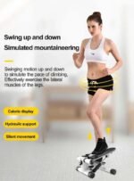 ⁦جهاز مينى ستيبر (Mini Stepper)، صغير للتمرين، آلة خطوات مع عدد السعرات الحرارية، خطوات السلالم مع أحزمة مقاومة وسجادة أرضية، معدات تمارين اللياقة البدنية المنزلية المحمولة لتمارين الجسم بالكامل⁩ - الصورة ⁦10⁩