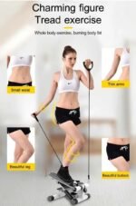 ⁦جهاز مينى ستيبر (Mini Stepper)، صغير للتمرين، آلة خطوات مع عدد السعرات الحرارية، خطوات السلالم مع أحزمة مقاومة وسجادة أرضية، معدات تمارين اللياقة البدنية المنزلية المحمولة لتمارين الجسم بالكامل⁩ - الصورة ⁦2⁩
