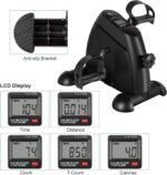 ⁦بدال جهاز، (Mini Exercise Bike) تمرين بدواسة (للذراعين والساقين) دراجة للقدم تحت المكتب وللذراعين، دراجة تمارين صغيرة محمولة، مع شاشة LCD ديجيتال، اسود⁩ - الصورة ⁦17⁩