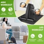 ⁦بدال جهاز، (Mini Exercise Bike) تمرين بدواسة (للذراعين والساقين) دراجة للقدم تحت المكتب وللذراعين، دراجة تمارين صغيرة محمولة، مع شاشة LCD ديجيتال، اسود⁩ - الصورة ⁦14⁩