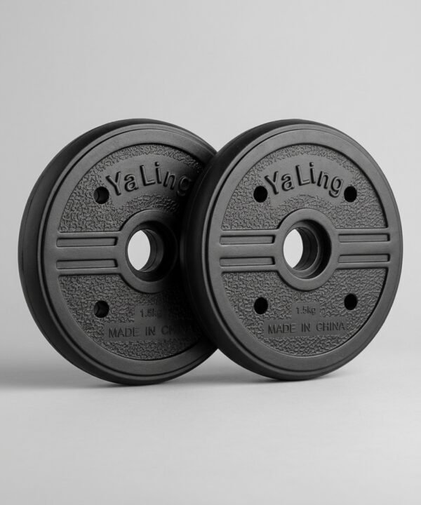 تارة دمبل (زوج، 2 طارة بوزن 3kg) وزن الواحدة 1.5kg - مستورد، اسود