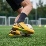 ⁦حذاء كرة قدم (ترتان/ستارز) عالي الجودة، من ماركة Nike للبالغين من الجنسين، أصفر⁩ - الصورة ⁦2⁩