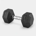 دمبل سداسي الشكل مطلي بالمطاط ( 17.5kg ) قطعة واحدة، ( مستورد، عالي الجودة ) للاستخدام المنزلي والتجاري واللياقة البدنية