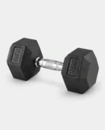 دمبل سداسي الشكل مطلي بالمطاط ( 17.5kg ) قطعة واحدة، ( مستورد، عالي الجودة ) للاستخدام المنزلي والتجاري واللياقة البدنية