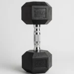 دمبل سداسي الشكل مطلي بالمطاط ( 20kg ) قطعة واحدة، ( مستورد، عالي الجودة ) للاستخدام المنزلي والتجاري واللياقة البدنية