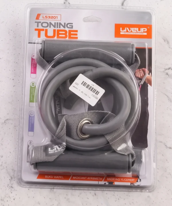 استك مقاومة بمقبض – ليڤ أب (Liveup Sports Toning Tube LS3201) بمقبض (مستوى 4 – لون مقاومة رصاصي)