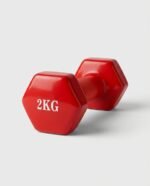 دمبل قطعة واحدة فينيل وزن 2KG ، أحمر