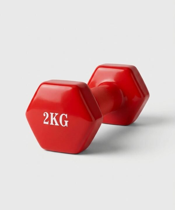 دمبل قطعة واحدة فينيل وزن 2KG ، أحمر