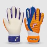 قفازات حارس مرمى كرة القدم للشباب من (Reusch Serathor SG Finger Support)، قفازات حارس مرمى كرة القدم مع قبضة فائقة لراحة اليد