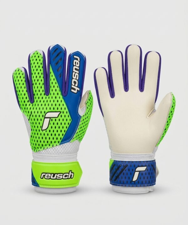 قفازات حارس مرمى كرة القدم للشباب من (Reusch Serathor SG Finger Support)، قفازات حارس مرمى كرة القدم مع قبضة فائقة لراحة اليد