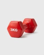 دمبل قطعة واحدة فينيل وزن 3KG ، أحمر