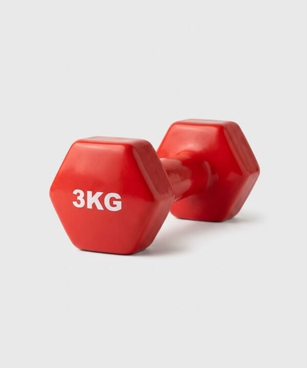 دمبل قطعة واحدة فينيل وزن 3KG ، أحمر