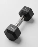 دمبل سداسي الشكل مطلي بالمطاط ( 3kg ) قطعة واحدة، ( مصري ) للاستخدام المنزلي والتجاري واللياقة البدنية والتمارين الرياضية