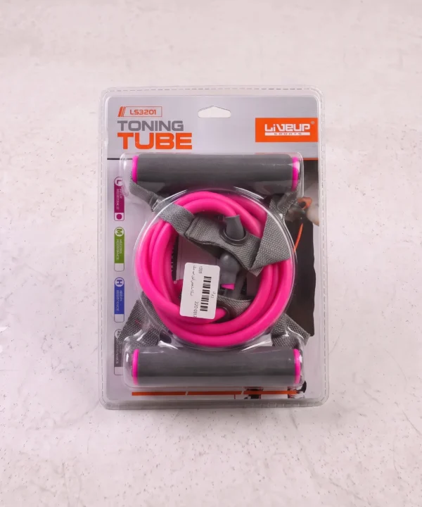 استك مقاومة بمقبض - ليڤ أب (Liveup Sports Toning Tube LS3201) بمقبض (مستوى 1 – لون مقاومة وردي)