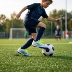 ⁦حذاء كرة قدم (ترتان/ستارز) من ماركة Adidas للأطفال من الجنسين، فضي⁩ - الصورة ⁦2⁩