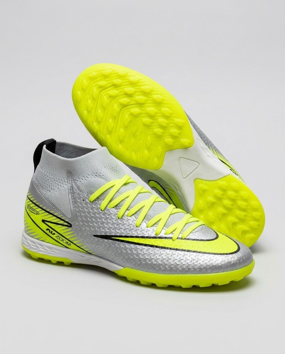 5 حذاء كرة قدم (ترتان/ستارز) برقبة عالية، من ماركة Nike للبالغين من الجنسين، أصفر - الصورة 1