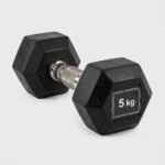 دمبل سداسي الشكل مطلي بالمطاط ( 5kg ) قطعة واحدة، ( مصري ) للاستخدام المنزلي والتجاري واللياقة البدنية والتمارين الرياضية