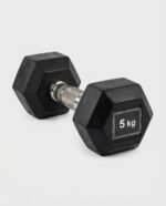 دمبل سداسي الشكل مطلي بالمطاط ( 5kg ) قطعة واحدة، ( مصري ) للاستخدام المنزلي والتجاري واللياقة البدنية والتمارين الرياضية