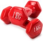 ⁦دمبل قطعة واحدة فينيل وزن 1KG ، أحمر⁩ - الصورة ⁦4⁩
