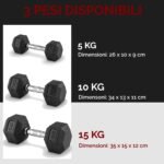 ⁦دمبل سداسي الشكل مطلي بالمطاط ( 25kg ) قطعة واحدة، ( مستورد، عالي الجودة ) للاستخدام المنزلي والتجاري واللياقة البدنية⁩ - الصورة ⁦5⁩