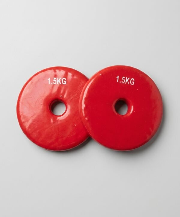 طارة دمبل (زوج، 2 طارة بوزن 3kg) وزن الواحدة 1.5kg – فينيل، احمر