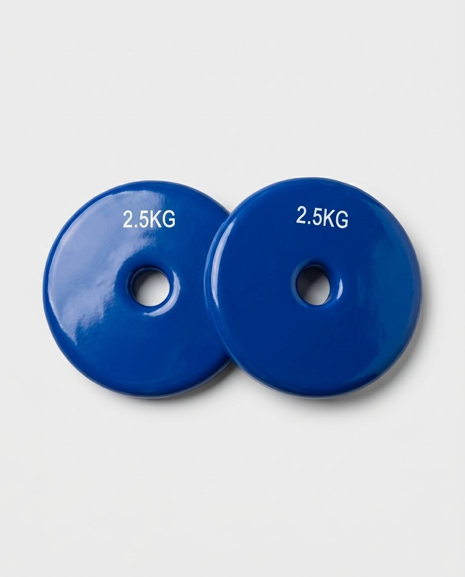 666 طارة دمبل (زوج، 2 طارة بوزن 5kg) وزن الواحدة 2.5kg – فينيل، ازرق - الصورة 1