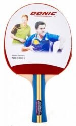 ⁦مضرب تنس طاولة (بينج بونج) فردي، أصلي من ماركة Donic Top Team 500 (موديل Level 500 Waldner) مع جراب حقيبة حمل دائرية سوداء⁩ - الصورة ⁦4⁩