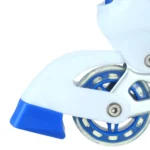 ⁦سكيت، باتيناج، حذاء باتيناج عجل صف واحد قابل للتعديل، (مقاسات متحركة) فلاش LED من ( Power Superb )، أزرق*أبيض⁩ - الصورة ⁦3⁩