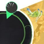 ⁦ترامبولين للتمارين الرياضية صغيرة الحجم وقابلة للطي مع مقبض قابل للتعديل صغير مع غطاء مبطن آمن للأطفال بعمر من 3 إلى 9 سنوات بحامل 150 سم (اللون: أخضر )، ( 150 كجم )⁩ - الصورة ⁦8⁩
