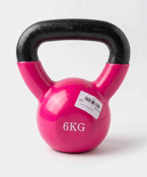 كرة Kettlebell كيتل بيل 6kg - مصنوعة من الحديد المصبوب عالي المتانة، ومغطاة بطبقة سميكة من الفينيل المطاطي لضمان السلامة والمتانة، مثالية