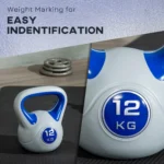⁦كرة Kettlebell كيتل بيل 12kg - مصنوعة من الحديد المصبوب عالي المتانة، ومغطاة بطبقة سميكة من البلاستك المقوى عالي الجودة لضمان السلامة والمتانة، مثالية⁩ - الصورة ⁦3⁩
